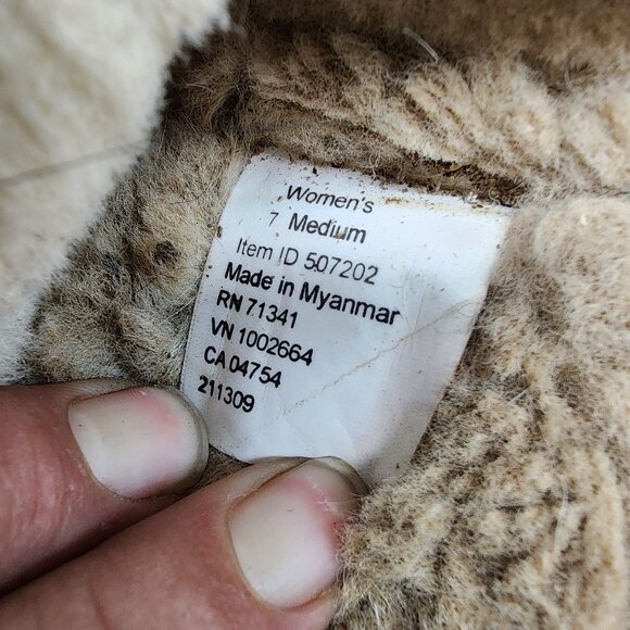 L.L. Bean Shoes Womens Size 7 Red Leather Wicked Good Slip On Slippers *Read* - Picture 8 of 9